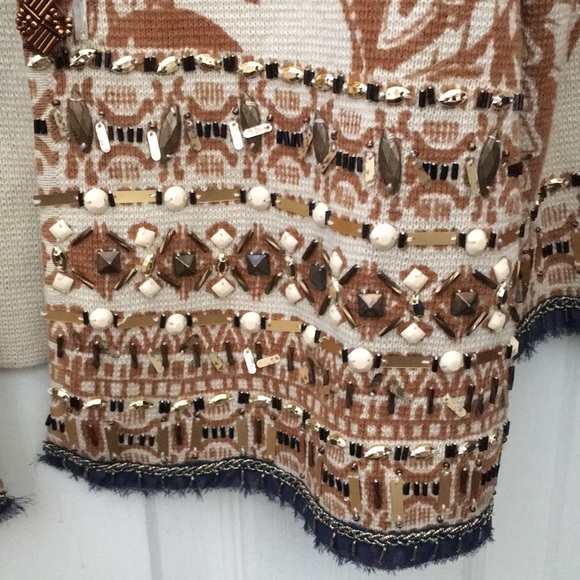FINAL MARKDOWN Chico’s Ornately Beaded Single-Closure Sweater (1) ≈ S or 8 - Picture 8 of 15